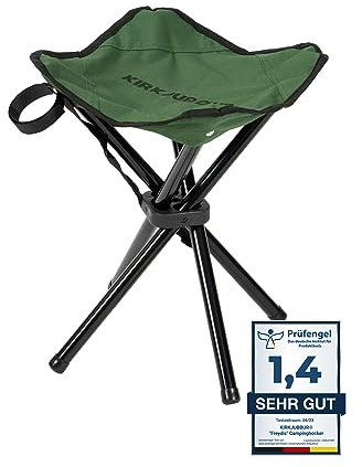 Kirkjubøur® Freydis klappbarer Vierbein Outdoor Camping Angel Hocker Tragbarer Faltbarer Klapp Stuhl (Grün)
