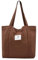 Damen Stofftaschen Tote Tasche Einfarbige Umhängetasche Leicht Große Kapazität Student Shopping Beach Bag kaffee