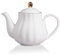 Sweejar Home Royal Teapot, Ceramic Tea Pot with Removable Stainless Steel Infuser, Blooming & Loose Leaf Teapot - (5-6cups) 1100 ml (White)