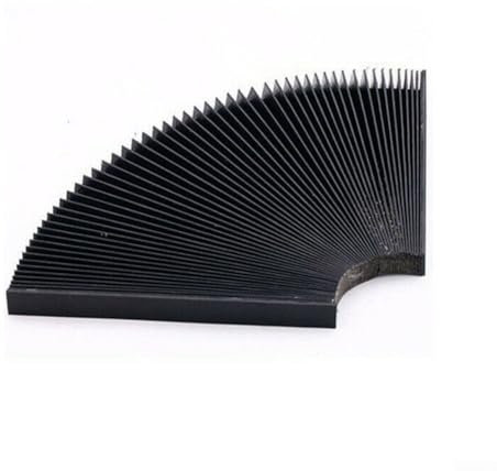 265mm CNC Machine Guard Dust Cloth, Milling Machine Flexible Protective Flat Accordion Bellows Cover Tool, CNC Machine Black Rubber Accordion Pleats Shield Cover