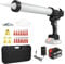 Vislone 21V Cordless Caulking Machine with Aluminum Tube Battery Powered Electric Sealant Adhesive Machine Hand-held Caulking Machine Kit with Nozzle 2.0 Ah Battery and Charger