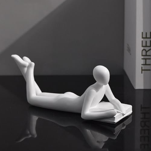 HOUSN 1PC Leser Statue Figuren Arts, Skulptur Lesende-Pose Figur Body Polyresin Lesende-Statuen Kunst Dekor Geschenk Für Sammlung Kunstgeschenk,2