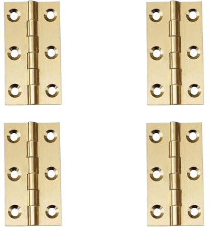 4 Pcs 2 Door Hinges Brass Folding Hinges for Gate Window Closet Drawer Boxes