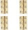 4 Pcs 2 Door Hinges Brass Folding Hinges for Gate Window Closet Drawer Boxes