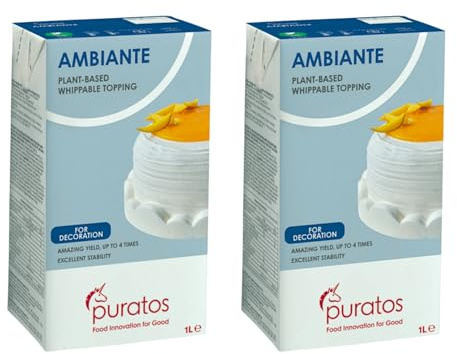 Nata vegetal Ambiante de 1 L, Puratos (Pack, 2, unidad) | Textura cremosa, Para panadería y pastelería, Sin lácteos, Apta para veganos