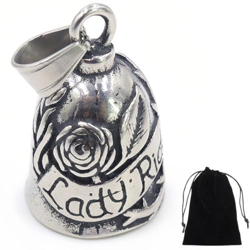ZKGYUS Guardian Bell Motorrad Glöckchen, Fahrradglocke, Edelstahl Motorrad Glocke Glücksbringer, Schutzglocke Engel Reitglocke, Motorradglocke Schlüsselanhänger für Segne Den Frieden, Glücksbringer