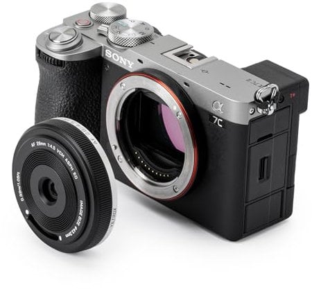 VILTROX 28mm f4.5 Pancake Objektiv für Sony E, Autofokus 28mm f/4.5 FE Chips-Size Ultra-Thin Full Frame Objektiv für Sony E Mount
