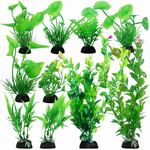 10 Pièces Decoration Aquarium Decoration Plante Aquarium Artificielle Aquarium Plante Artificielle Terrarium Plante D'Ornement Vert