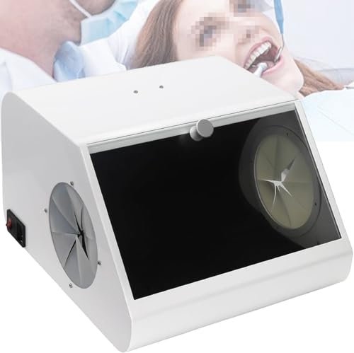 DPLWJPP Staubbox Für Dentallabore,Sandstrahlschutz,Staubschutz Mit Doppelter Belüftung Und Led-Lichtquelle,Gehärtete Glasblende,Reduziert Staubschäden Für Ärzte