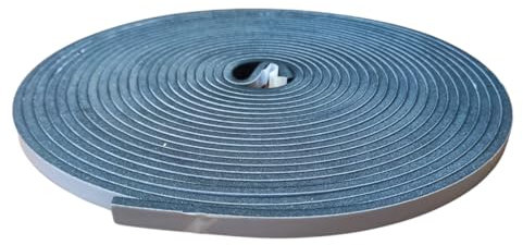 TEKLiNe Guarnizione Isolante Adesiva Porta Finestre in Gomma 10 Metri x 5 mm, Guarnizione Termica Sottoporta Porta Garage Paraspifferi per Porta Blindata Frigorifero, Antispifferi e Anti Acqua