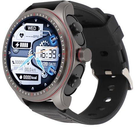 Smart Watch con Auricolari Bluetooth, Smartwatch 2 in 1 con Schermo HD da 1,53 Pollici, Microfono Ad Alta sensibilità, Ricarica Magnetica, per Guida, Corsa, Escursionismo (BLACK)