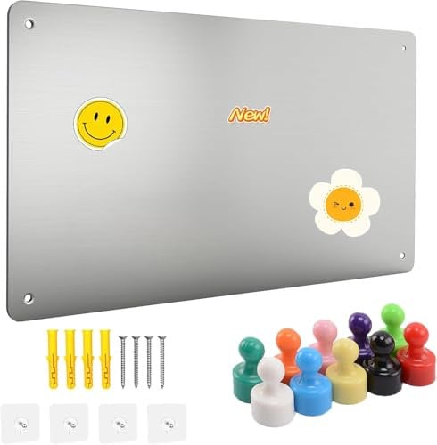 40 X 30 Cm Magnetboard Memoboard Küche, Metall Magnettafel Küche Für Magnete, Magnetische Pinnwand Groß Mit 20 Starken Magnetstiften, Magnetwand Selbstklebend Geeignet Für Küche, Schrank (40x30cm)