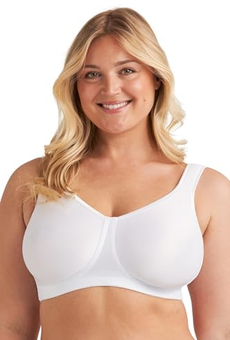 Miss Mary of Sweden Smooth Divide Non-Wired Bra – Full Cup, Unique Pocketed Design for Lift & Comfort 40DD White