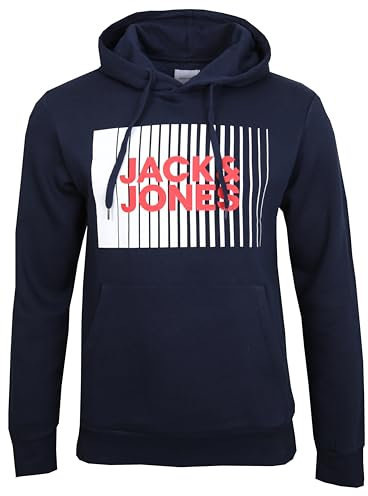 JACK & JONES JJECORP Logo Sweat Hood Play 24 Navy Blazer, XL