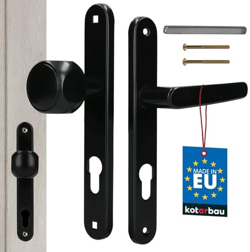 KOTARBAU® Drücker-Knauf 72 mm Türklinke Schwarz Türgriff PZ Langschild Garnitur Türknauf Drückergarnitur Zimmertür Türbeschlag Türbeschläge Innentüren Türdrücker Türdrückergarnitur Aluminiumeinsatz