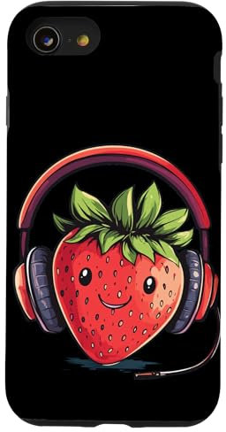Sweet Beats with a Music Strawberry in Headphones Case for iPhone SE (2020) / 7 / 8