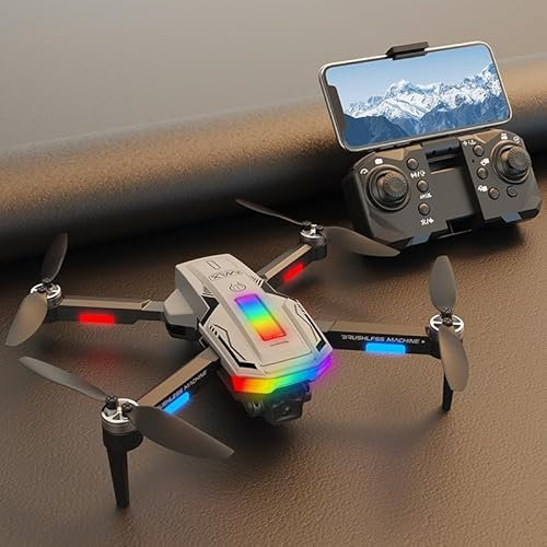 GuKKK Drohne mit Kamera 4K,RC Drones Bürstenloser Motor, 360°Flip, Headless Modus, WiFi FPV Live Übertragung, Faltbar, One Touch Start/Stop mit 2 Batterien,Tragetasche,Drohne für Anfänger Geschenk
