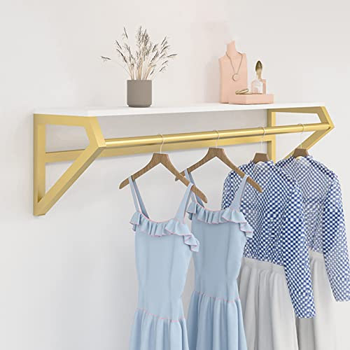 Générique Portant à vêtements Mural Robuste – Présentoir à vêtements en métal Robuste avec étagère Flottante multifonctionnelle – Présentoir de Vente au détail pour Chambre et Magasin