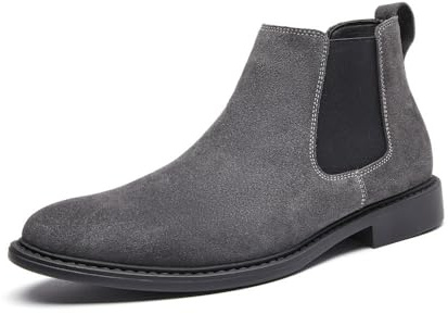 MANLADUO Stivaletti Chelsea da uomo in vera pelle, stile britannico, stivaletti classici da uomo