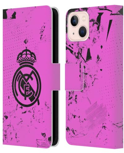 Head Case Designs sous Licence Officielle Real Madrid CF Rose Urbain Étui Portefeuille en Cuir Compatible avec Apple iPhone 13