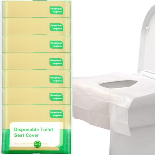 70 Stück Einweg Toilettensitzbezüge, Biologisch Abbaubare Toilettenauflage (425x360 mm), Einzeln Verpackt, Spülbar & Hautfreundlich, Ideal für Reisen, Hotel, Büro & Öffentliche Toiletten