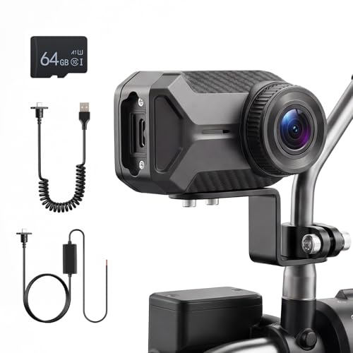 Motorrad-Dashcam 1080P Full HD, Ohne Bildschirm, Kompakt, IP66 Wasserdicht, 110° Weitwinkel, Loop-Aufnahme, Bohrfreie Montage, Wi-Fi-Verbindung und Sofortfoto-Taste