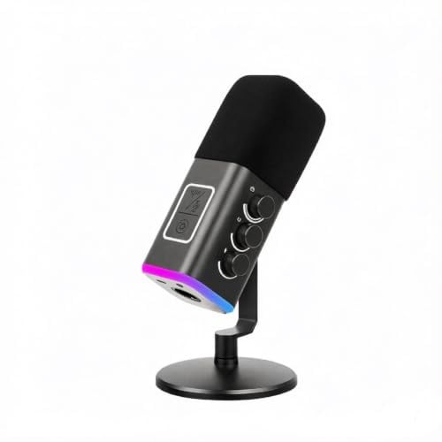 VCOM XLR/USB Gaming Mic for PC, Noise Cancellation Dynamic Microphones | With 3.5mm Headphone Jack, Mute,Gain Knob, PC Microphone for Streaming, Podcasting, Recording, Mixers, Sound Card, PS4/PS5