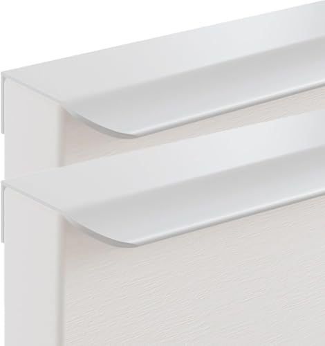 BSZCXBVMP Concealed Furniture Cupboard Finger Edge Handles, Aluminium Alloy Concealed Door Handles White Multiple Sizes Pack of 2(Overall Length 600mm)