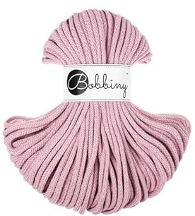 Premium Baumwoll-Flechtschnur - 5mm x 50m - Vielseitige Makramee-Kordel für Stricken, Weben, DIY-Basteln und Heimdekoration - Hochwertige Bunte Bastelschnur - Dusty Rose
