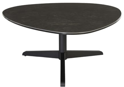 Miliboo Couchtisch Lewa aus schwarzer Keramik und Metall, Länge 84 cm