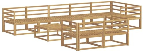 vidaXL Outdoor-Sofagarnitur 9 pcs Weiß 79 x 79 x 37 cm, Patio-Sitzgruppe, modernes Outdoor-Sofa, langlebige Gartenmöbel, wetterfestes Lounge-Set für die Terrasse