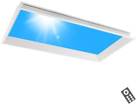 Pannello Luminoso For Finta Finestra Con Telecomando, Plafoniera LED Intelligente Cielo Blu Con Effetto Luce Naturale, Attenuazione Continua, Ideale For Ufficio E Studio(Plasterboard ceiling,30x60)