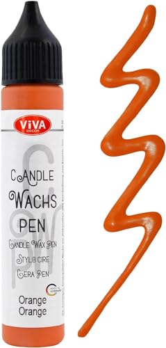 Viva Decor Wachs Pen 28ml (Orange) Premium Candle Liner & Wax-Pen - Ideal für individuelle Kerzengestaltung - Hochwertiger Wachs-Stift zum Anmalen, Verzieren & Personalisieren