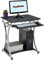Compact Computer Desk Trolly with Keyboard Shelf Home Office in Graphite Black - Piranha Furniture Minnow PC 11g