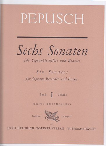 Partitions classique HEINRICHSHOFEN PEPUSCH J. C. - SECHS SONATEN FUR SOPRANBLOCKFLOTE UND KLAVIER VOL. 1 Autres cordes pincées