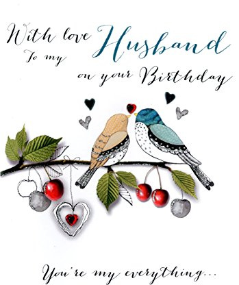 With Love Husband Birthday Embellished Greeting Card Joie De Vivre Range Cards