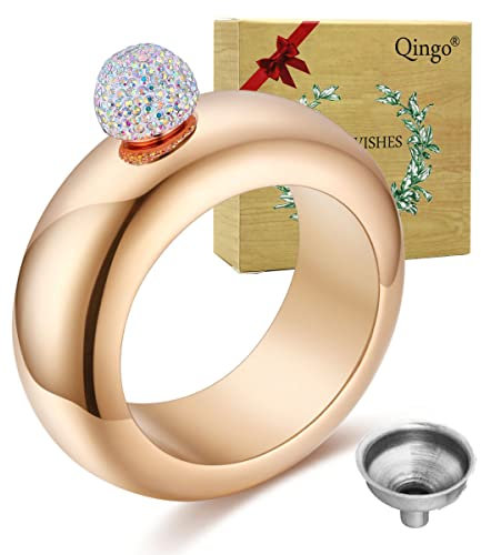 Qingo Brazalete petaca para mujer, termo, con embudo de acero inoxidable 304, 100 ml