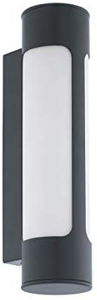 EGLO LED Außen-Wandlampe Tonego, 2 flammige Außenleuchte, Wandleuchte aus verzinktem Stahl, Kunststoff, Farbe: Anthrazit, weiß, IP44
