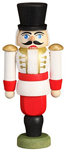 Seiffener Volkskunst Christbaumschmuck Nussknacker 9 cm (weiß Behang)