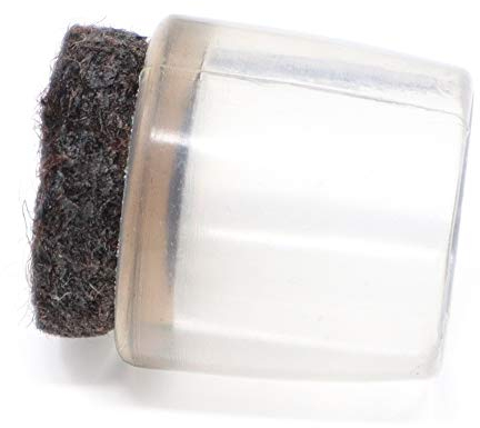 Adsamm® / 32 x Stuhlbeinkappen mit Filz / Transparent / Ø 13 - 14 mm / rund / Filz-Möbelgleiter für runde Sesselfüße sowie runde abgeschrägte Stuhlbeine