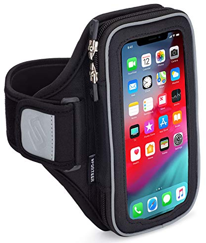 Sporteer Velocity V8 Running Armband - Compatible with iPhone 16 Pro Max, 16 Plus, 15/14 Pro Max, 16/15/14 Pro, iPhone 16/15/14, Galaxy S24+, S23 Plus, Pixel, & Many More Cell Phones - FITS Cases
