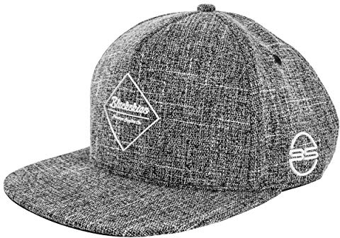 Blackskies® Chronos Snapback Cap | Herren und Damen Schirm Kappe | Premium Baseball Mütze Basecap Gum Spot Brand Logo Wolle Grau-Weiß