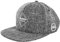 Blackskies® Chronos Snapback Cap | Herren und Damen Schirm Kappe | Premium Baseball Mütze Basecap Gum Spot Brand Logo Wolle Grau-Weiß