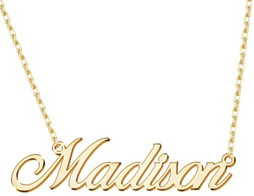 Namenskette, Kette Mit Gravur, Silber Personalisierte Kette,18K Rosegold/Gold Vergoldet Kette mit Name, Geschenk für Freuen, Herren, Freundin, Mutter, Schwester