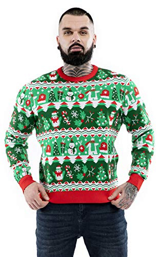 Weihnachtspullover Herren Lustig Ugly Christmas Sweater Unisex Unisex Hässliche Pulli Lustig Strickpullover Ugly Weihnachtspulli - Festliche Fairisle