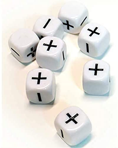 Dice4friends 70718 - Würfelset: Fate/Fudge White (8), Keine