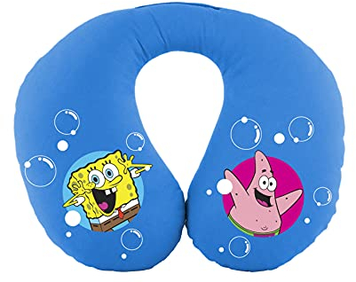 Bob Esponja SpongeBob Nackenkissen für Kinder. Superbequemes Reisen, Blau