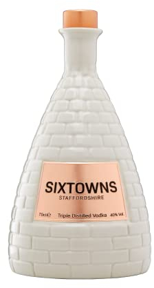 SIXTOWNS Staffordshire Organic Triple Distilled Vodka | 70cl Bottle | Fancy British Porcelain Kiln Bottle | (40% ABV Alcohol) | Creamy Smooth Sampling