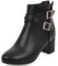 MJIASIAWA Donna Block Tacco Medio Inverno Stivali Chelsea Zip Esteriore Casuale Appuntito Comfy Warm Ufficio Polacchine Moda Nero Numero 44 EU/46 Asiatico