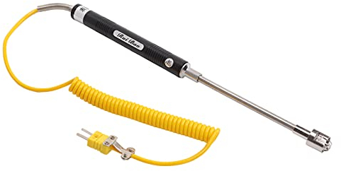Typ K Thermoelement-Oberflächen-Thermoelement-Sonde Stahl-Temperatursensor mit Isoliertem Griff für Temperaturtests(Thermoelement mit geradem Schaft)